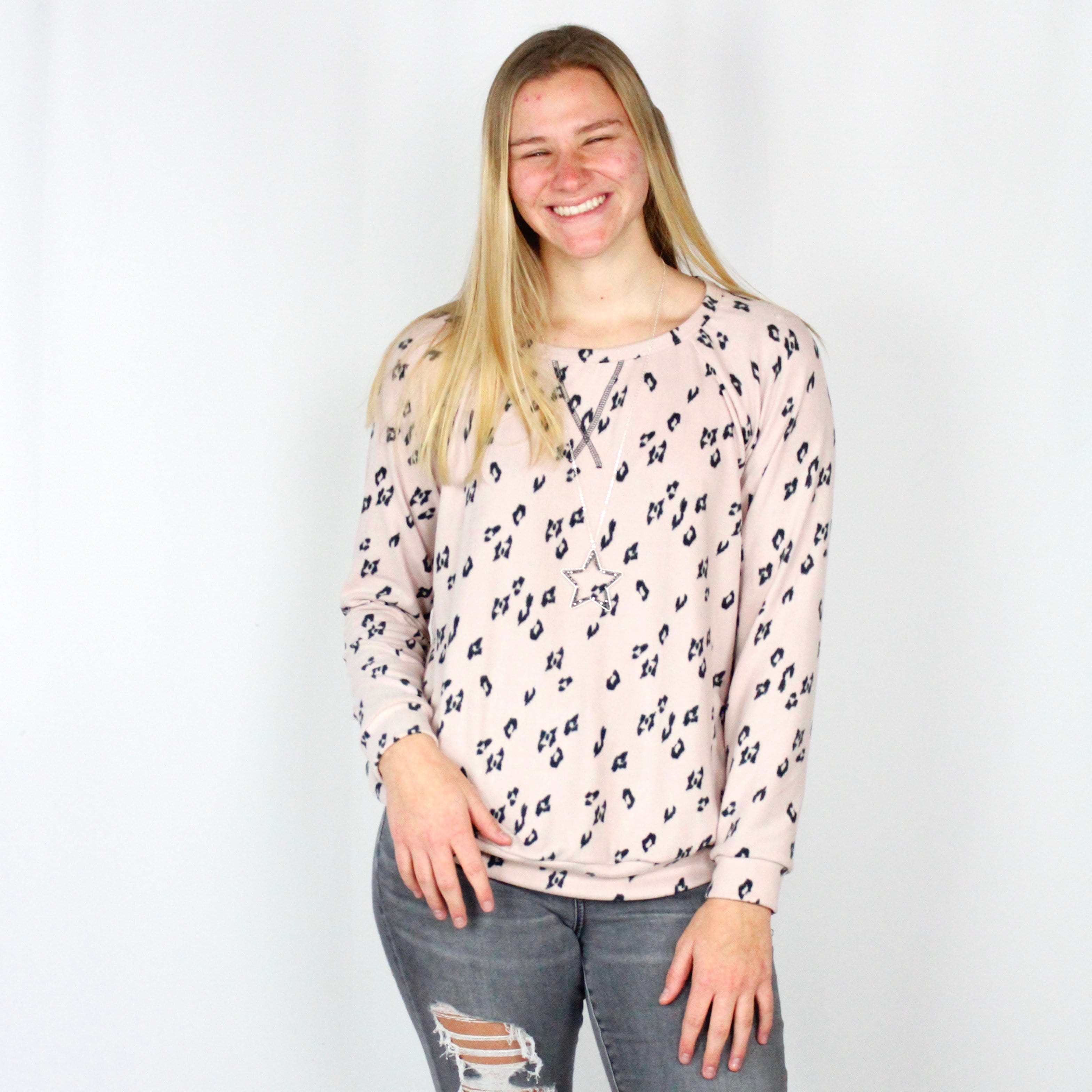 Cheetah Raglan Top