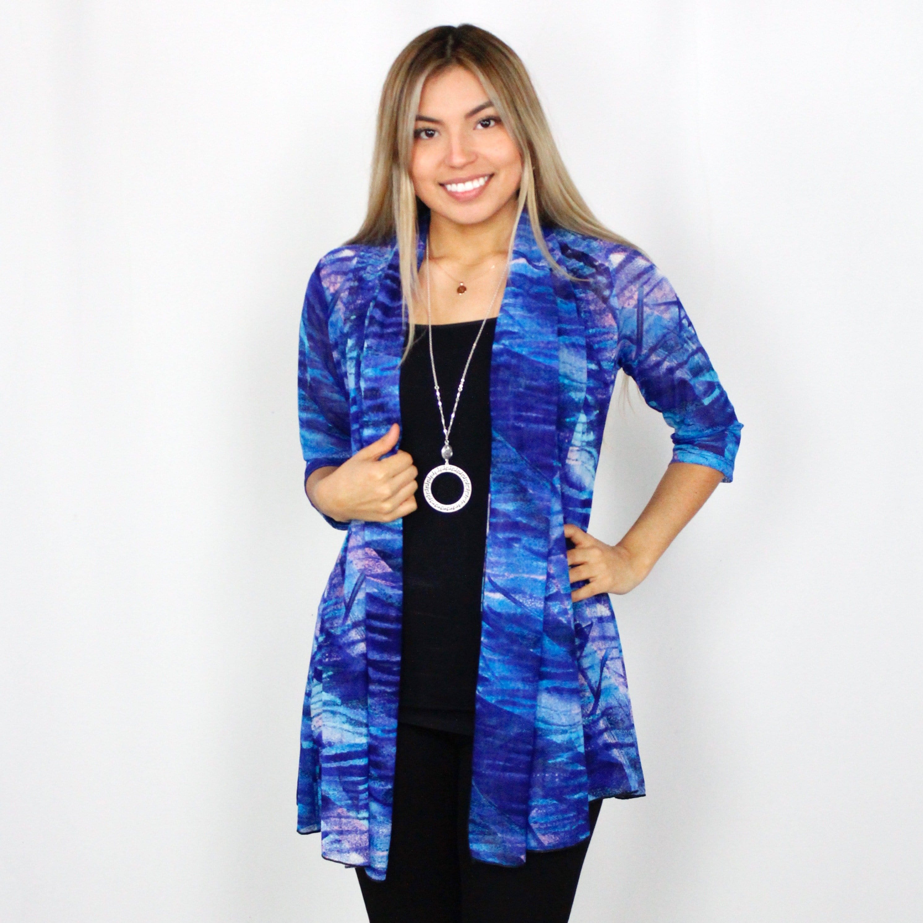 Royal Waves Mesh Cardigan