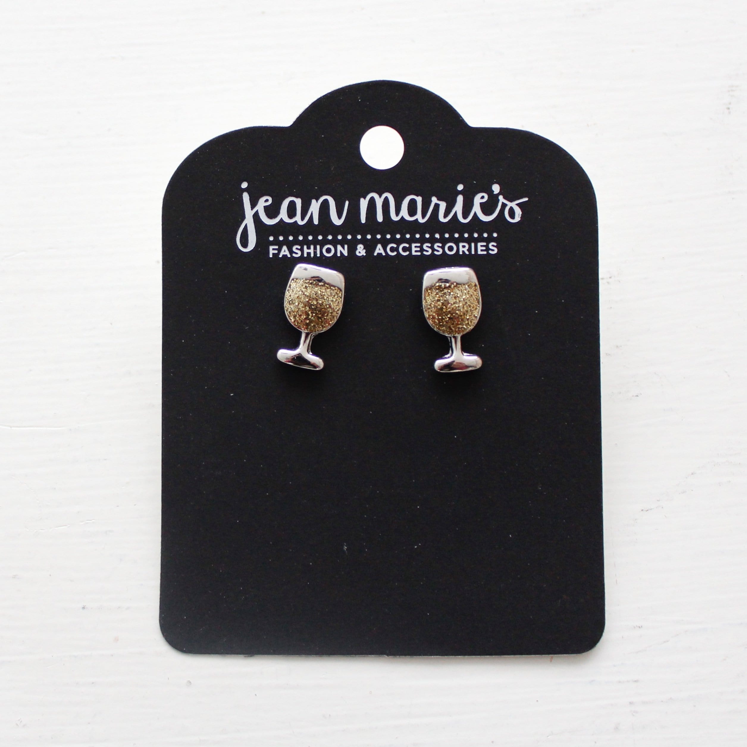 Glitter Wine Glass Studs