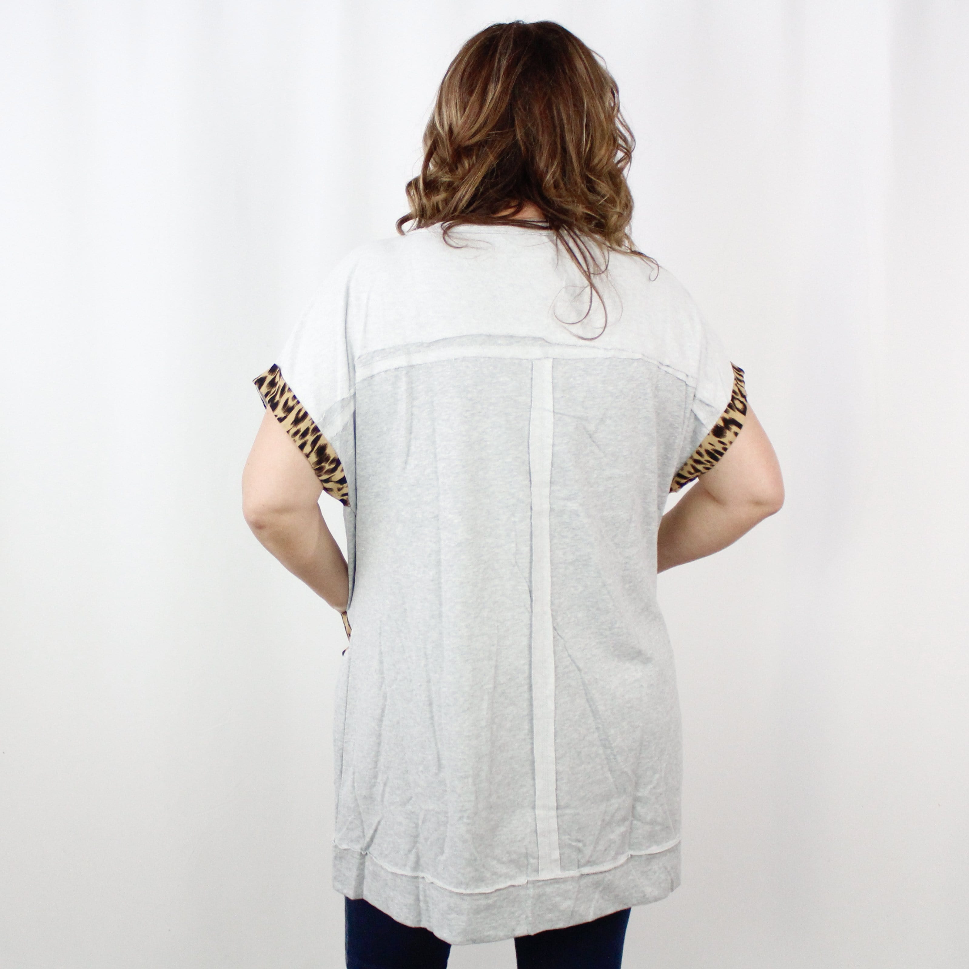 Grey French Terry Animal Pocket Dress