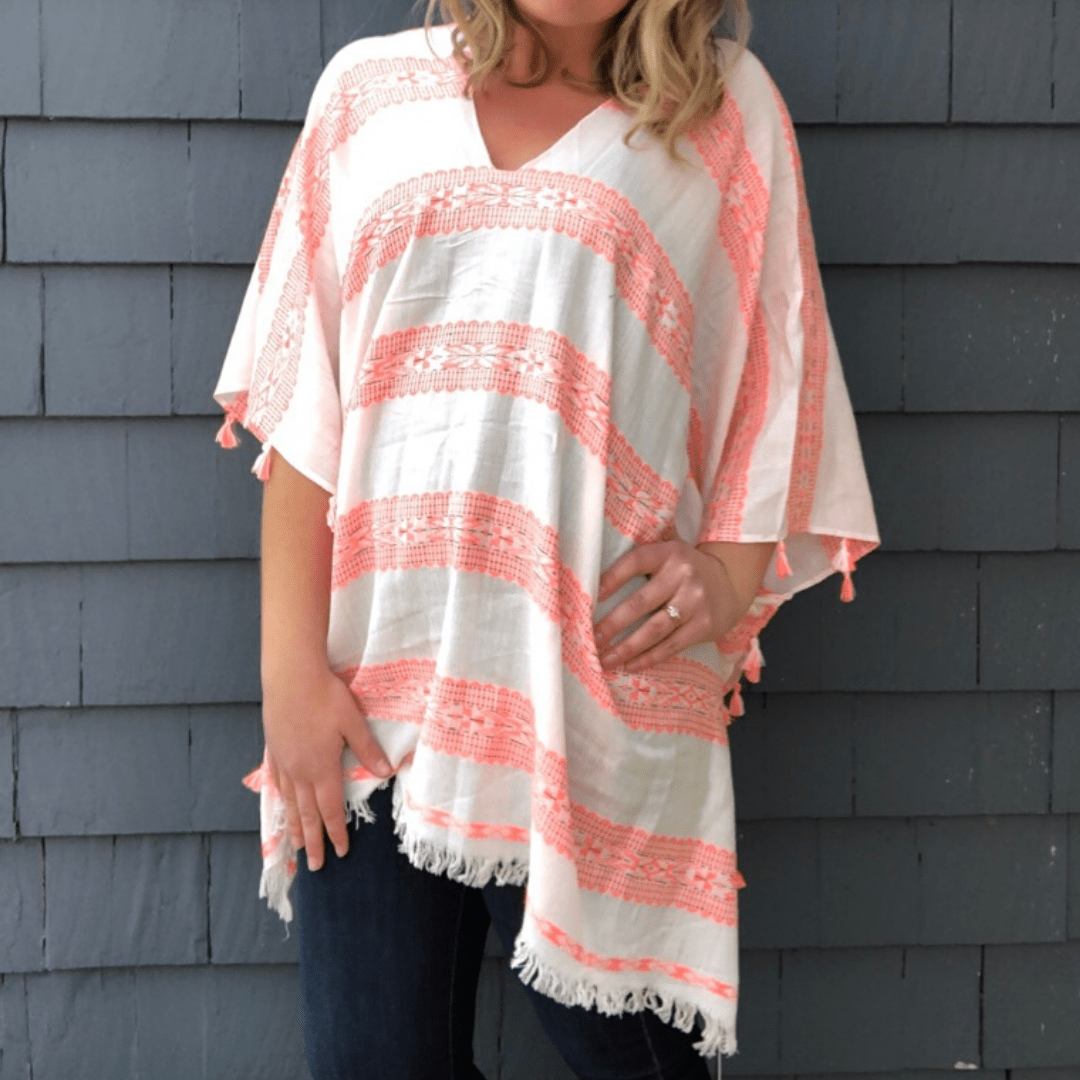 Embroidered Eye Cat Poncho