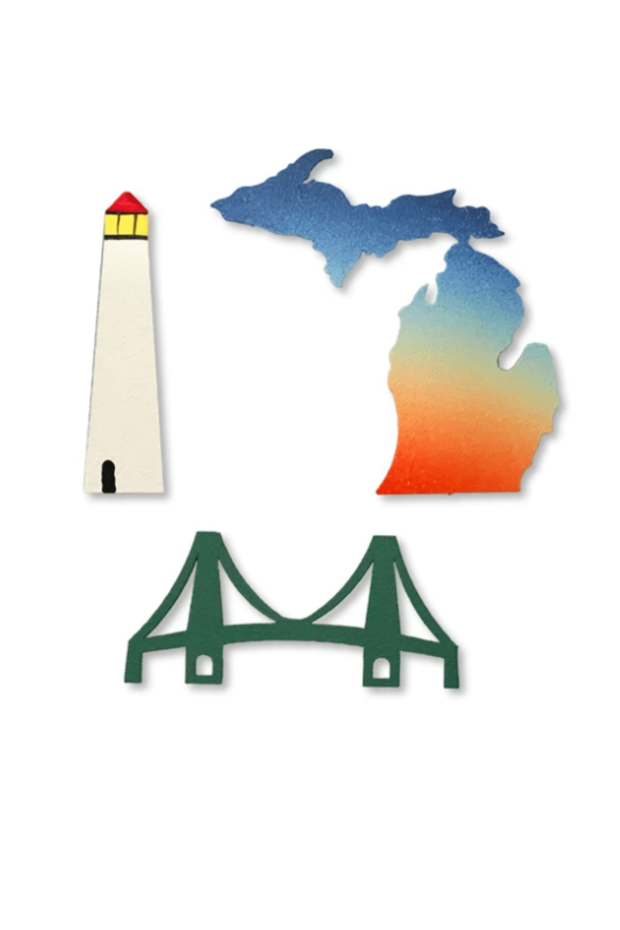 Michigan Icon w/Bridge Magnets S/3