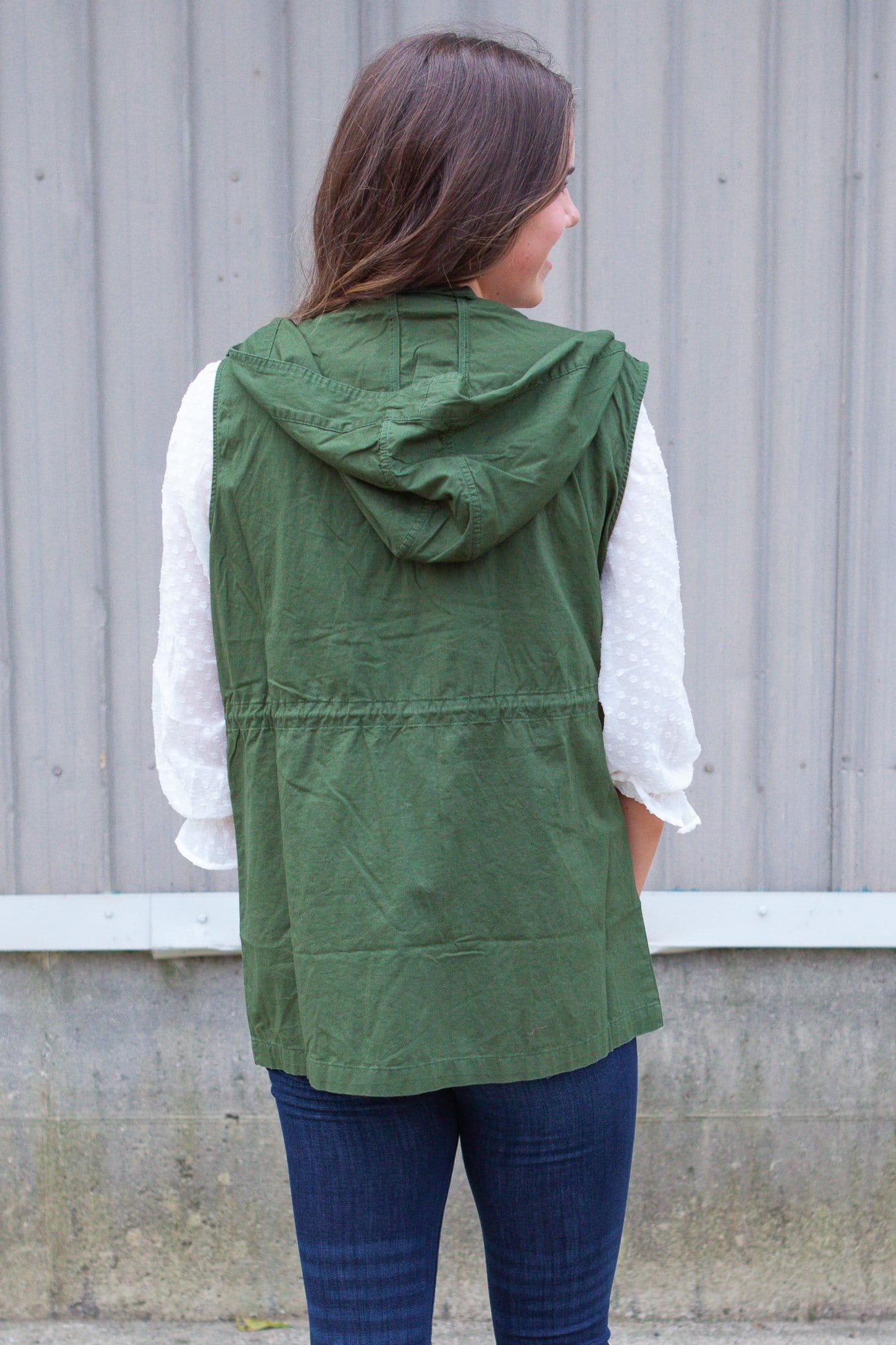 Drawstring Hoodie Vest