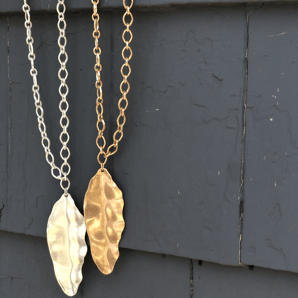 Long Leaf Chain Link Necklace