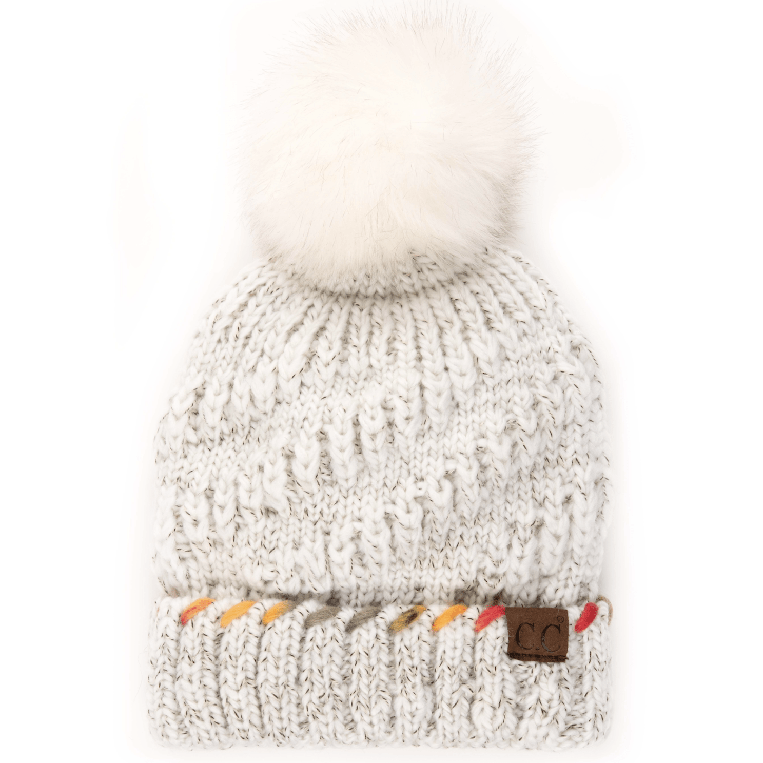 Ivory Ombre Pom Beanie