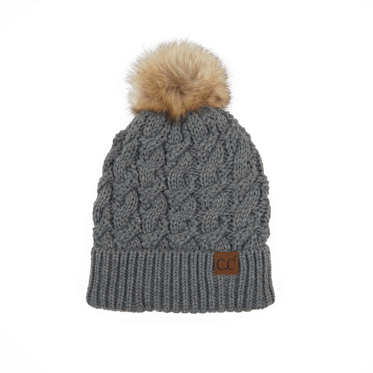 Ribbed Knit Pom Beanie