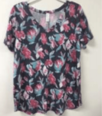 Navy Floral Top