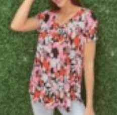 Floral Vneck Tee
