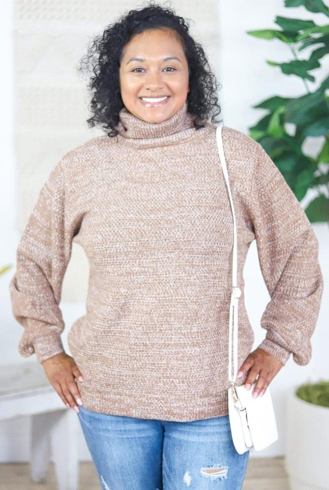 Turtleneck Balloon Sleeve Sweater