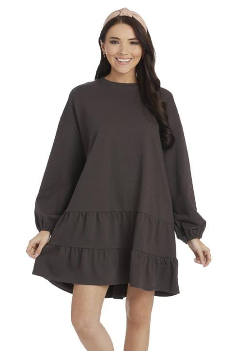 Kristy Black Sweatshirt Dress