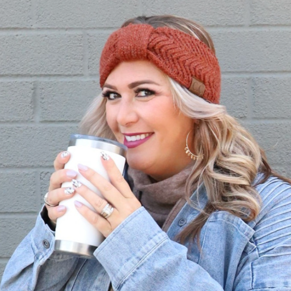 Chevron Knit Knot Head Wrap