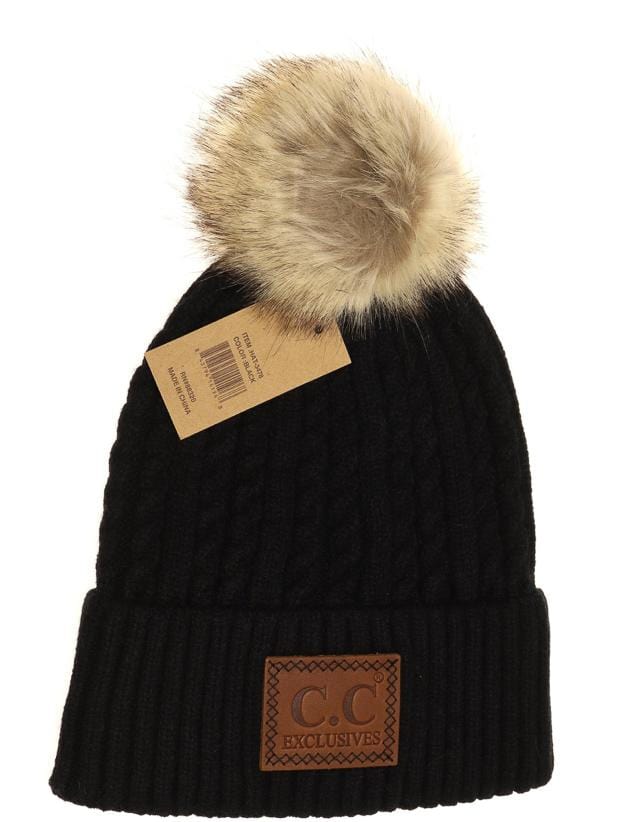 Double Braided Pom Beanie