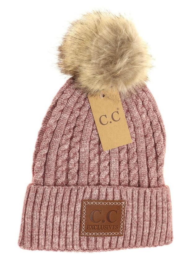 Double Braided Pom Beanie