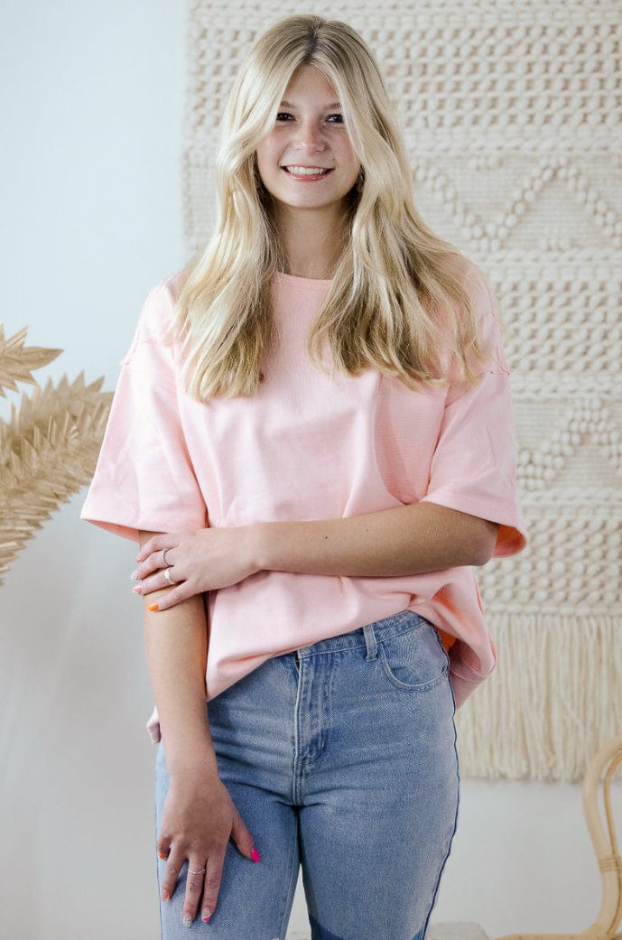 Blush Terry Knit Pocket Top
