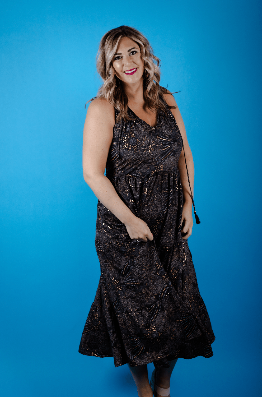 Tiana Metallic Maxi Dress