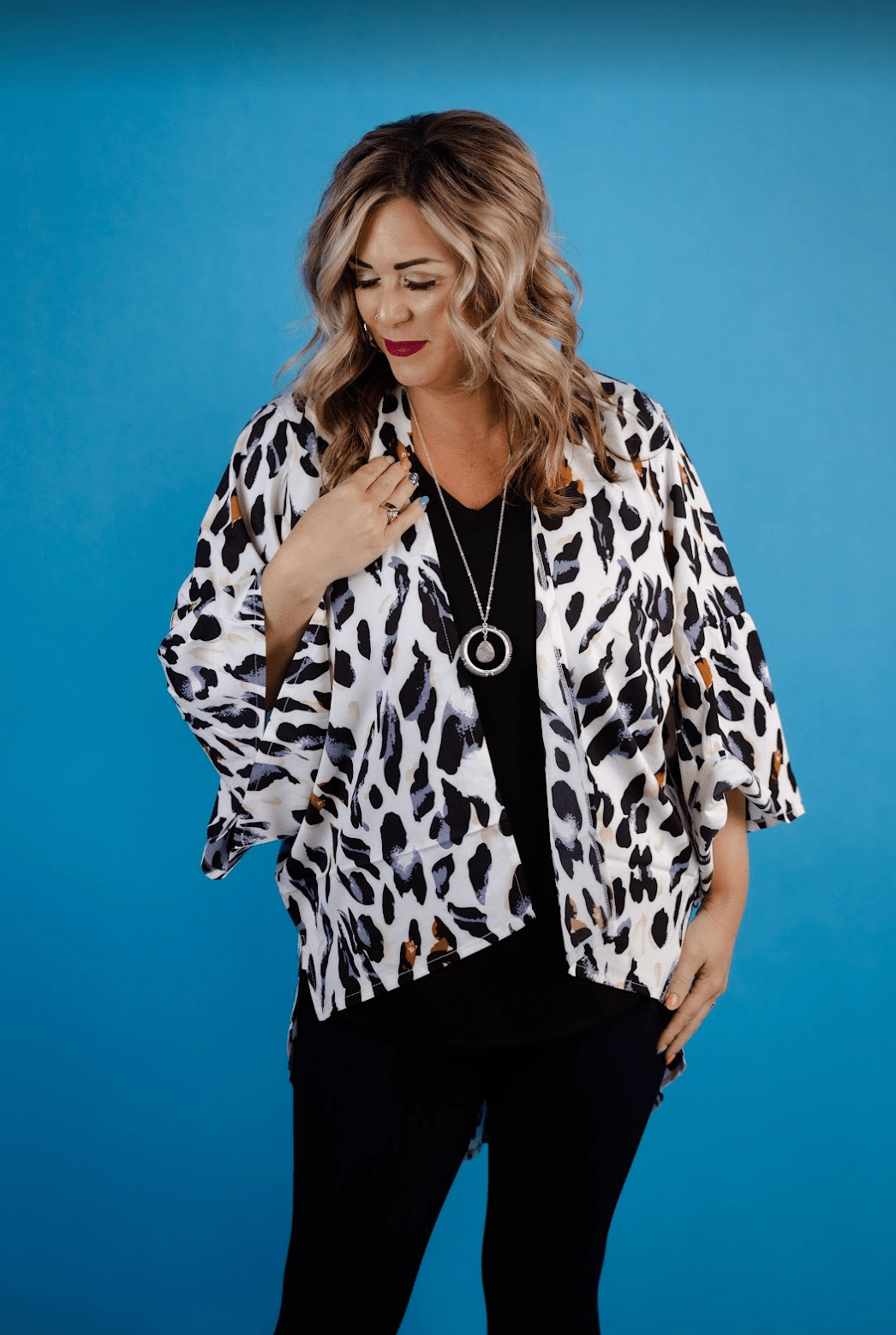 Blue Leopard Kimono