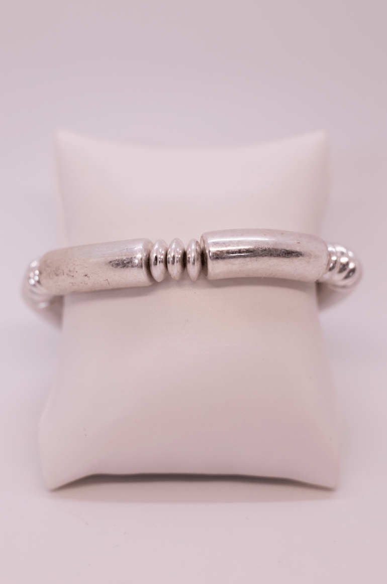 Silver Stretch Tubular Bracelet