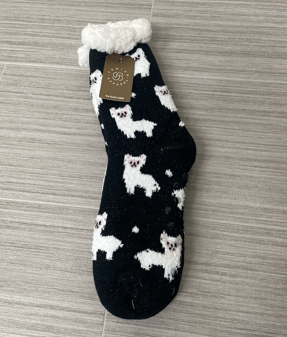 Black Alpaca Sherpa Socks