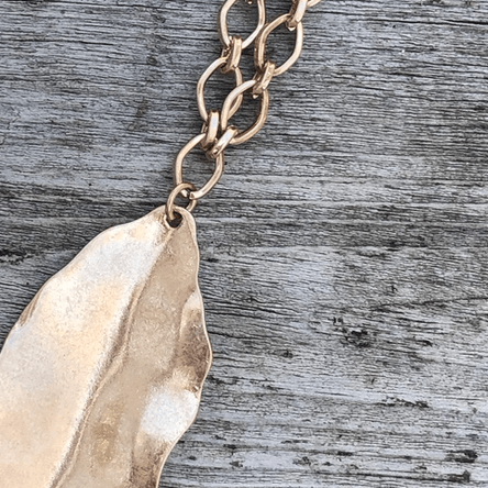 Long Leaf Chain Link Necklace