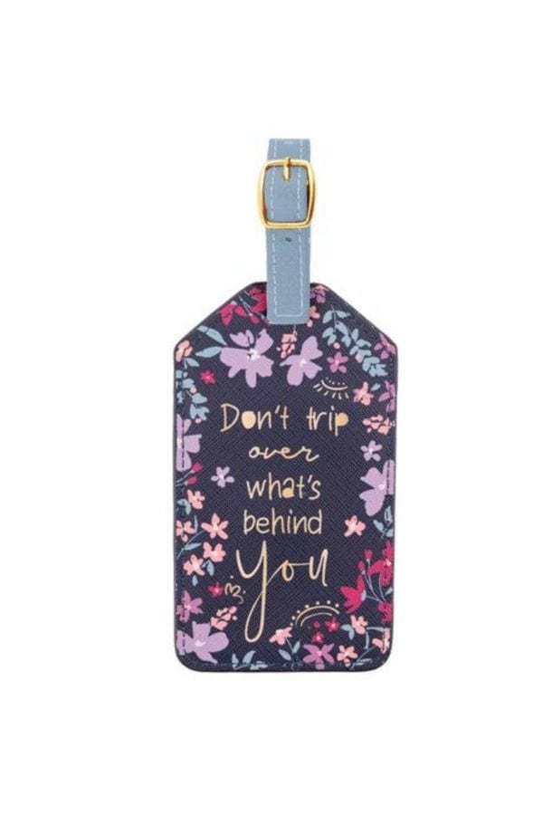 Navy Floral Luggage Tag