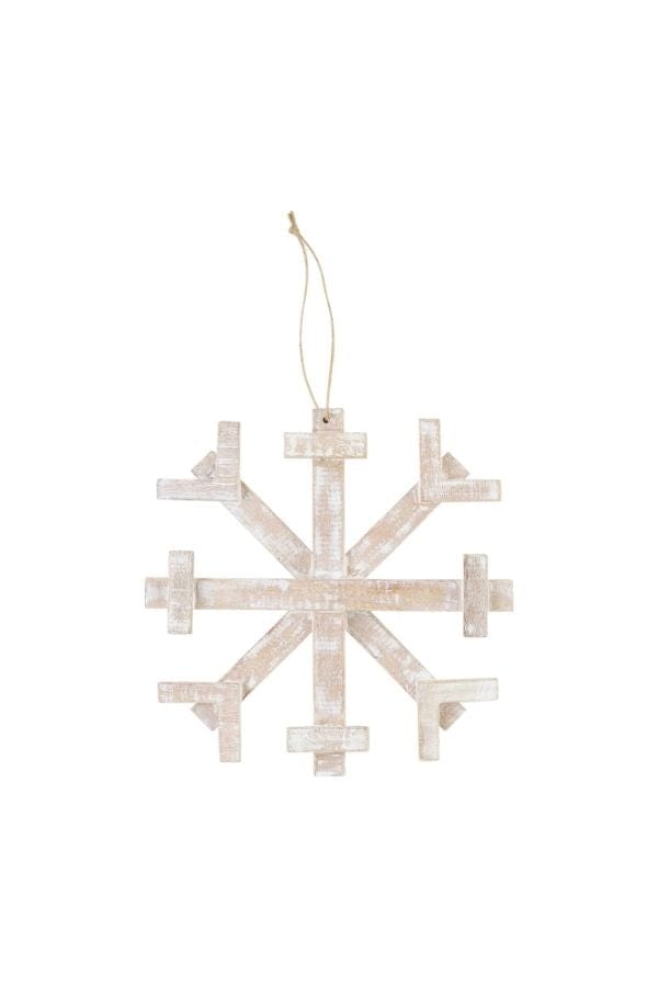 Large Wood Planked Snowflake