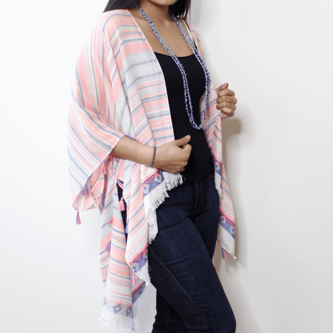 Multi Neon Stripe Kimono