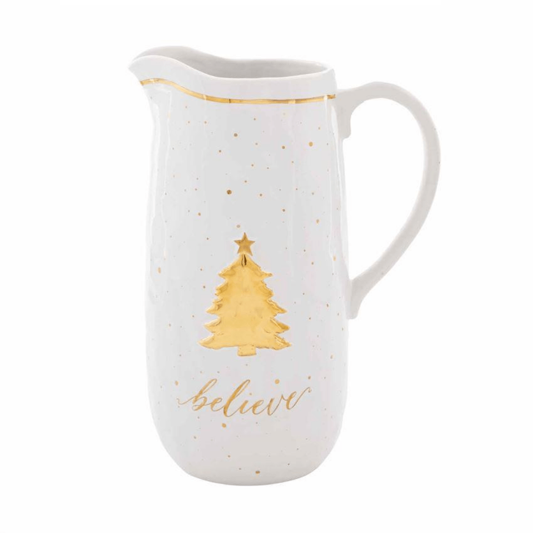 Gold Believe Tree Pitcher