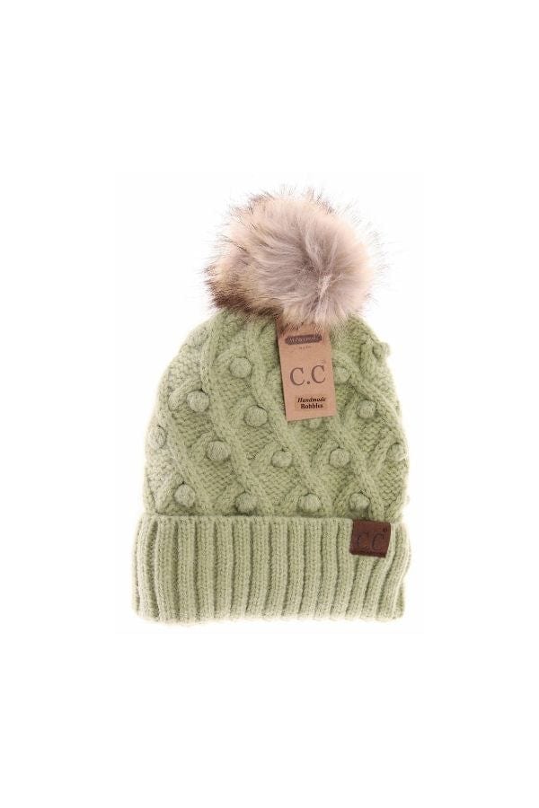 Winter Lime Bobble Beanie