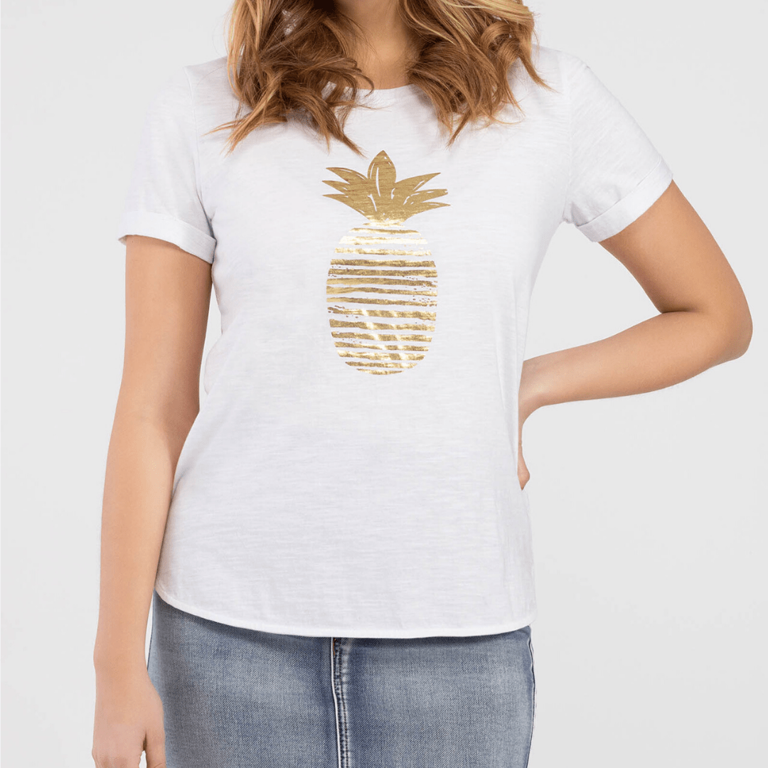 White Pineapple Tee