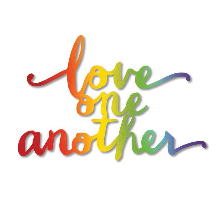 "Love One Another" Script Magnet Rainbow