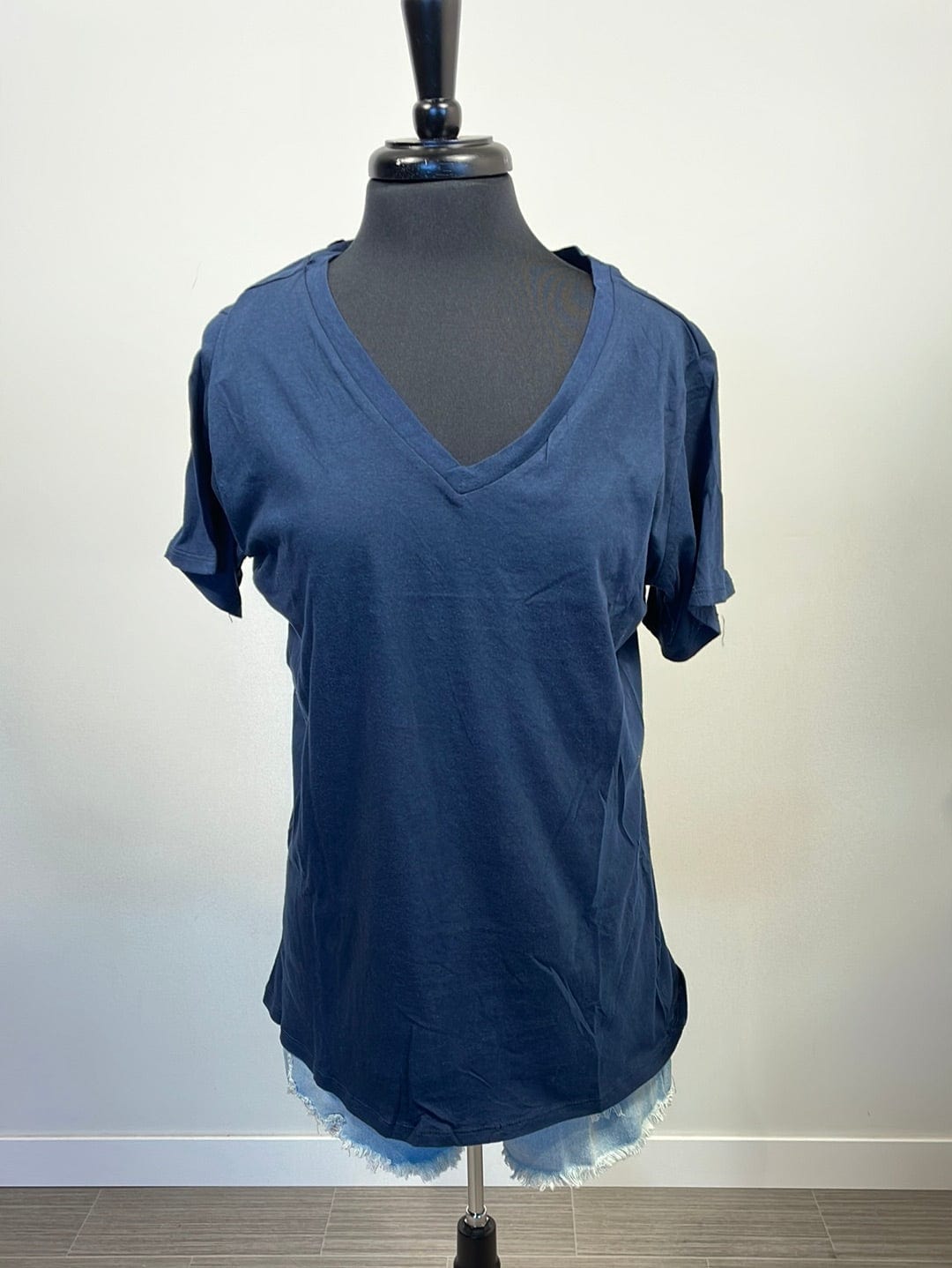 Midnight Navy Cotton VNeck Tee