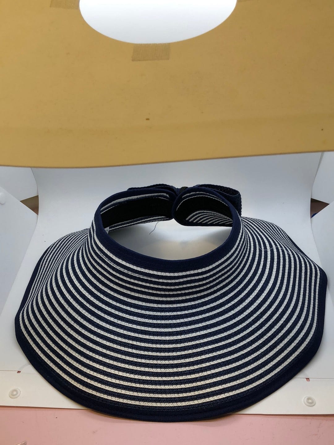 Navy Stripe Woven Visor