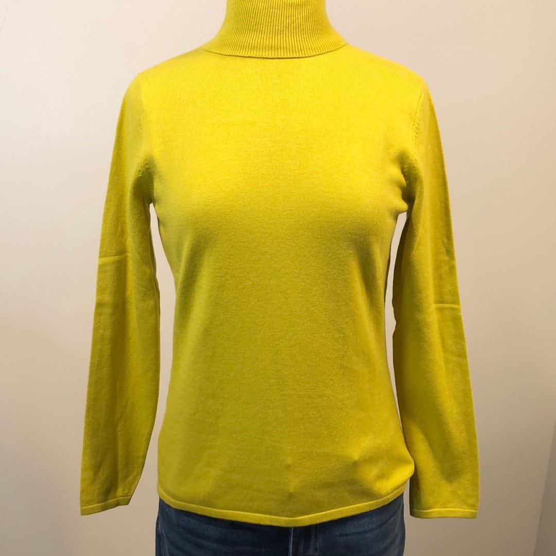 Cyber Yellow Cashmere Turtleneck