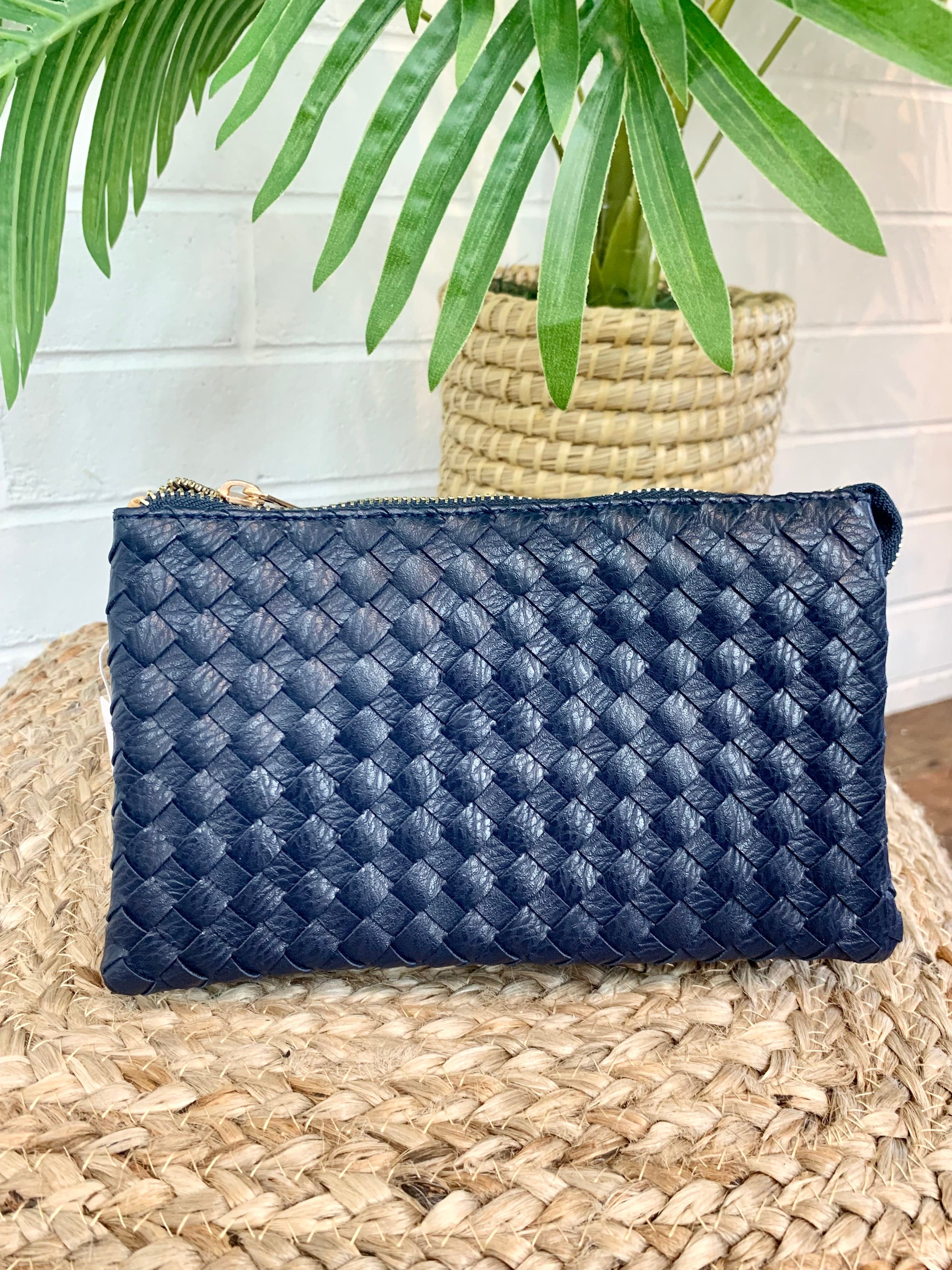 Dark Blue Voyager Woven Crossbody