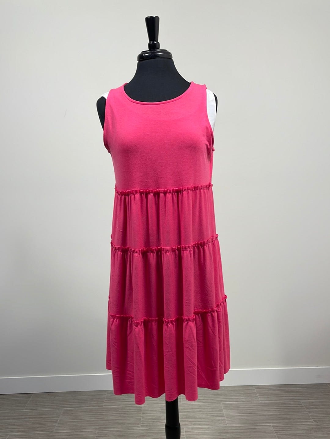 Fuchsia Sleeveless Tiered Dress
