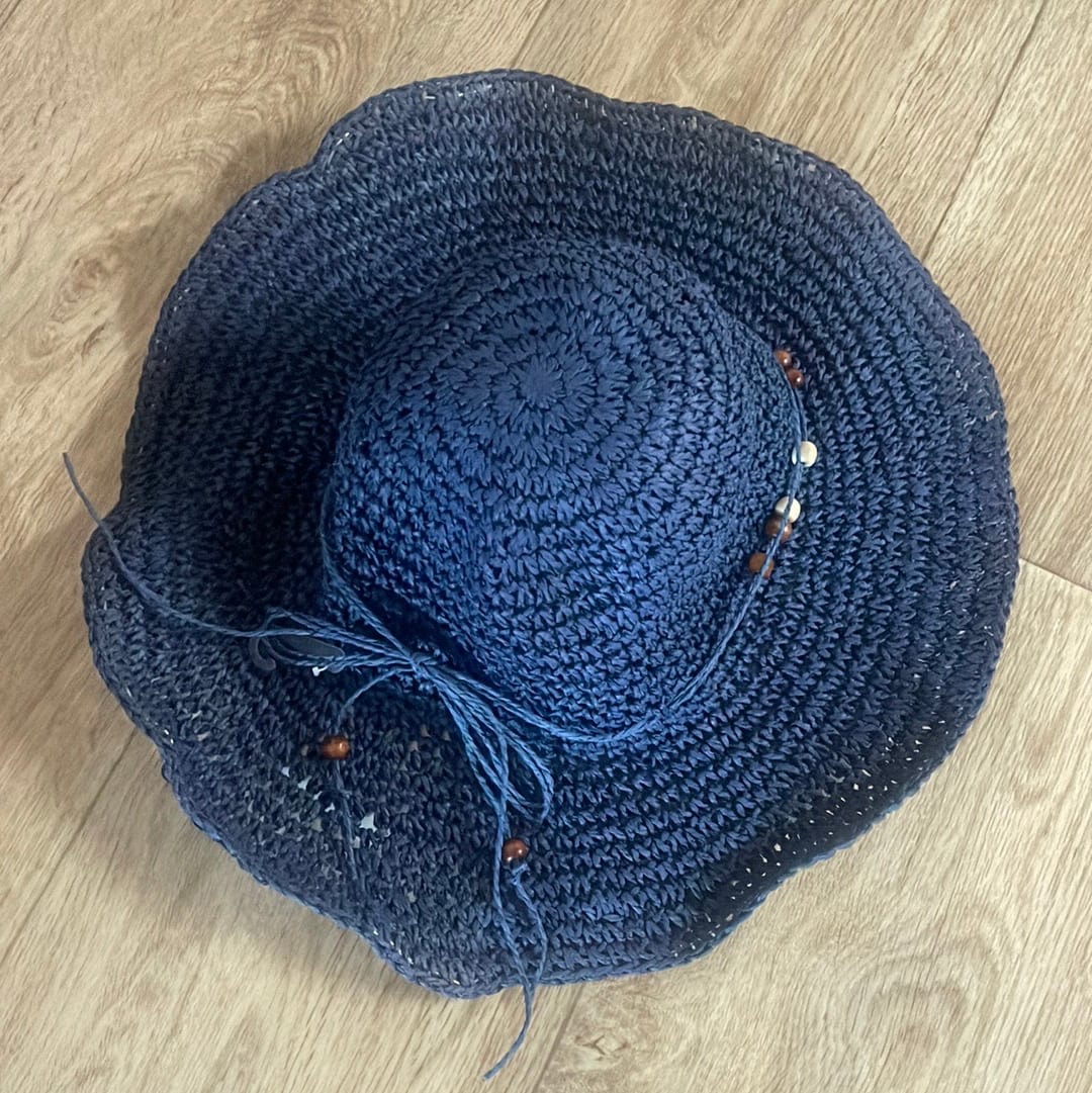 Navy Woven Sunhat