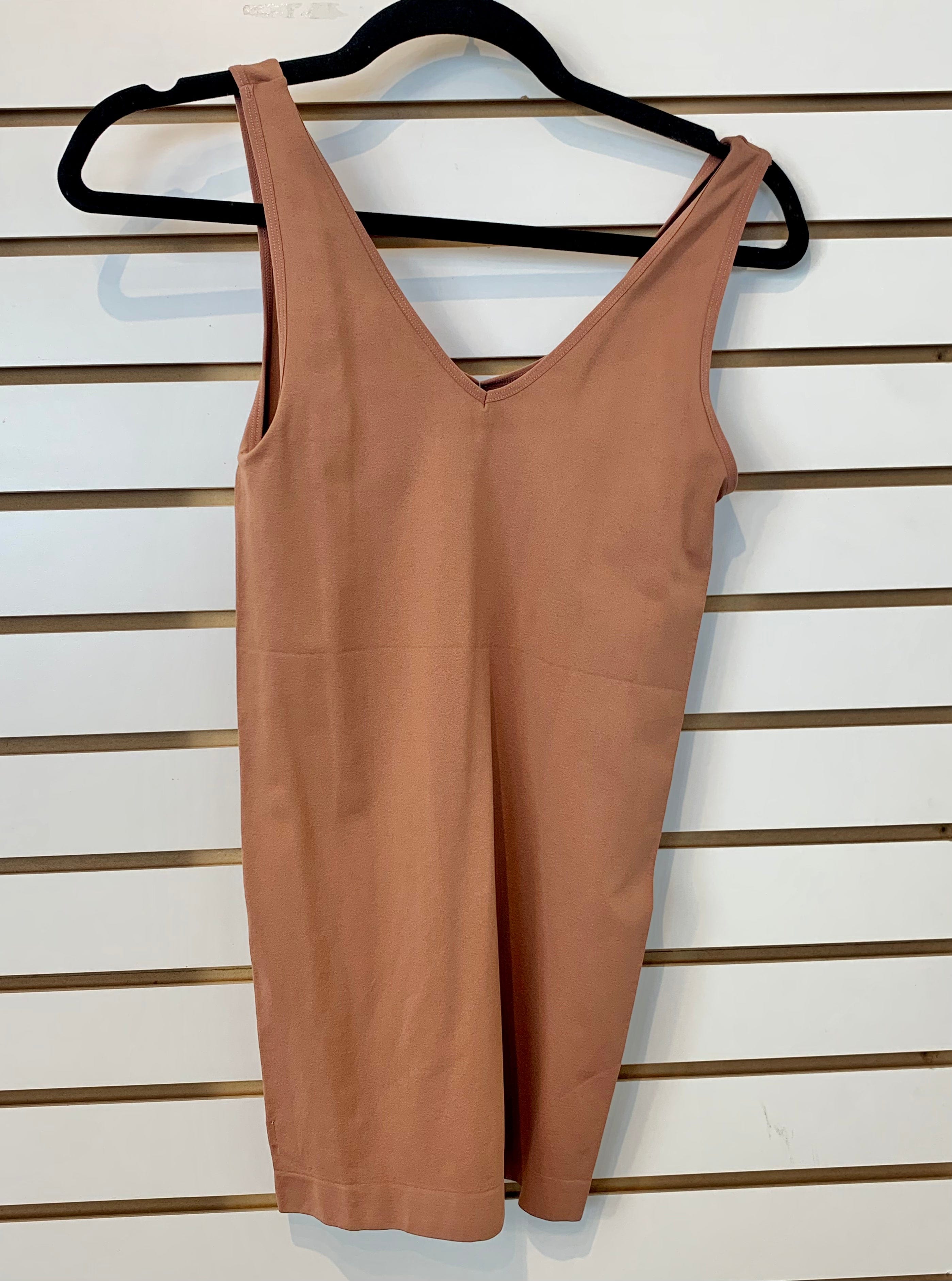 Mocha Reversible V U Neck Tank