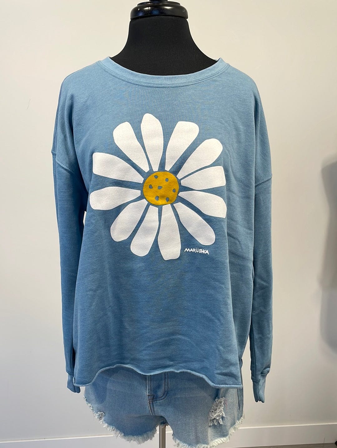 Misty Blue Daisy Crewneck