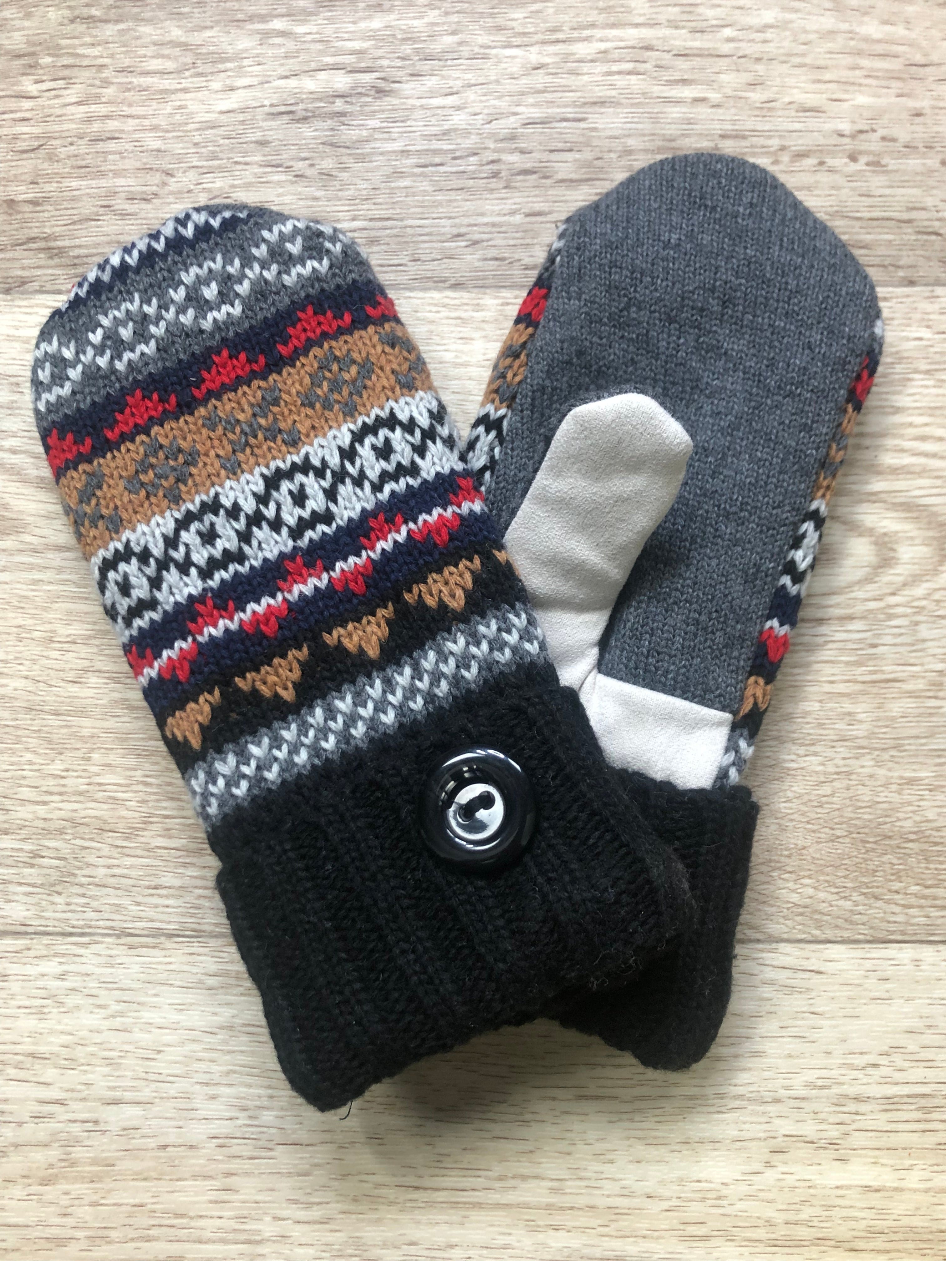 Black & Red Live Life Cozy Mittens