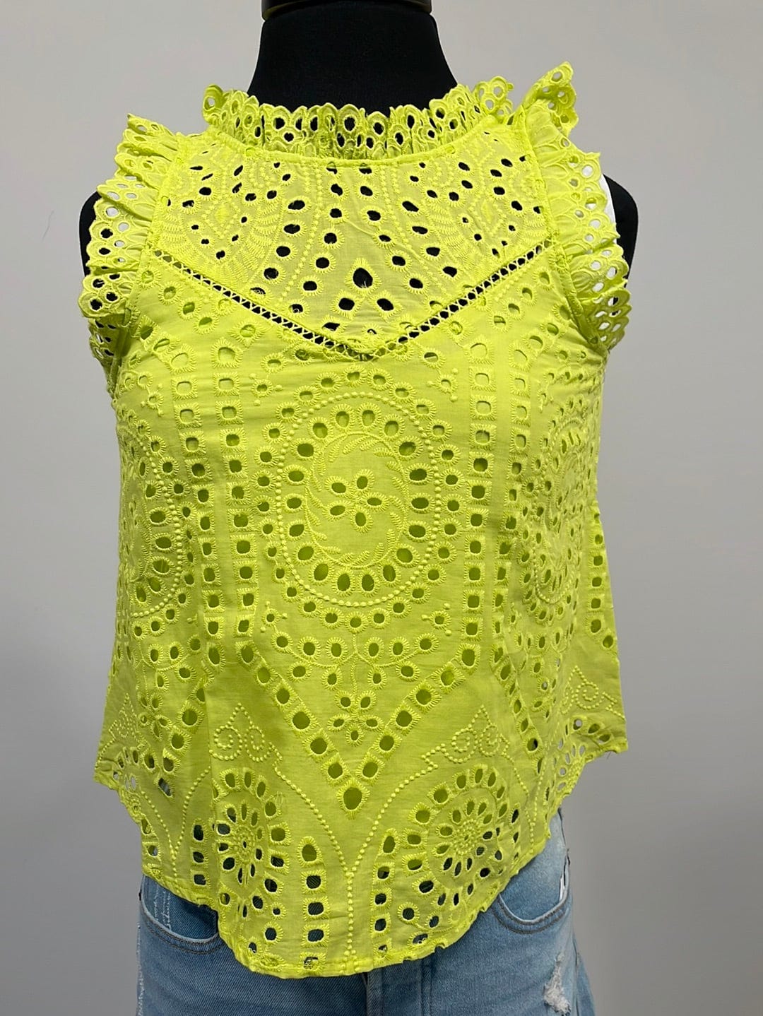 Lime Yellow Lace Top