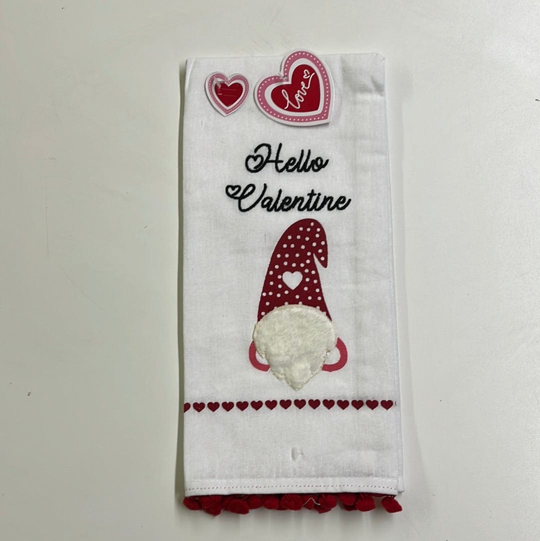 Hello Valentine Embellished Tea Towel