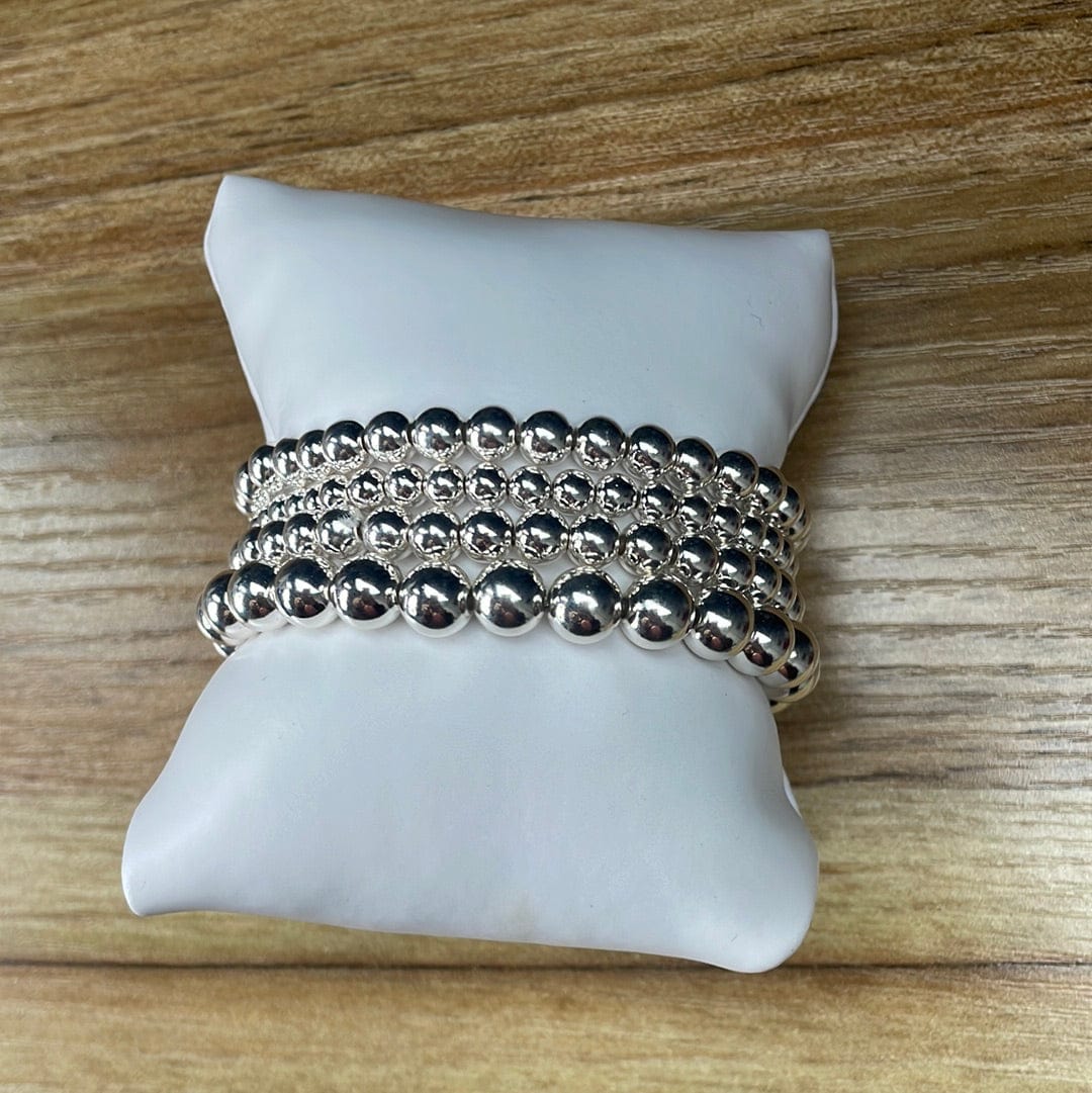 Silver Bauble Bead Bracelet Set