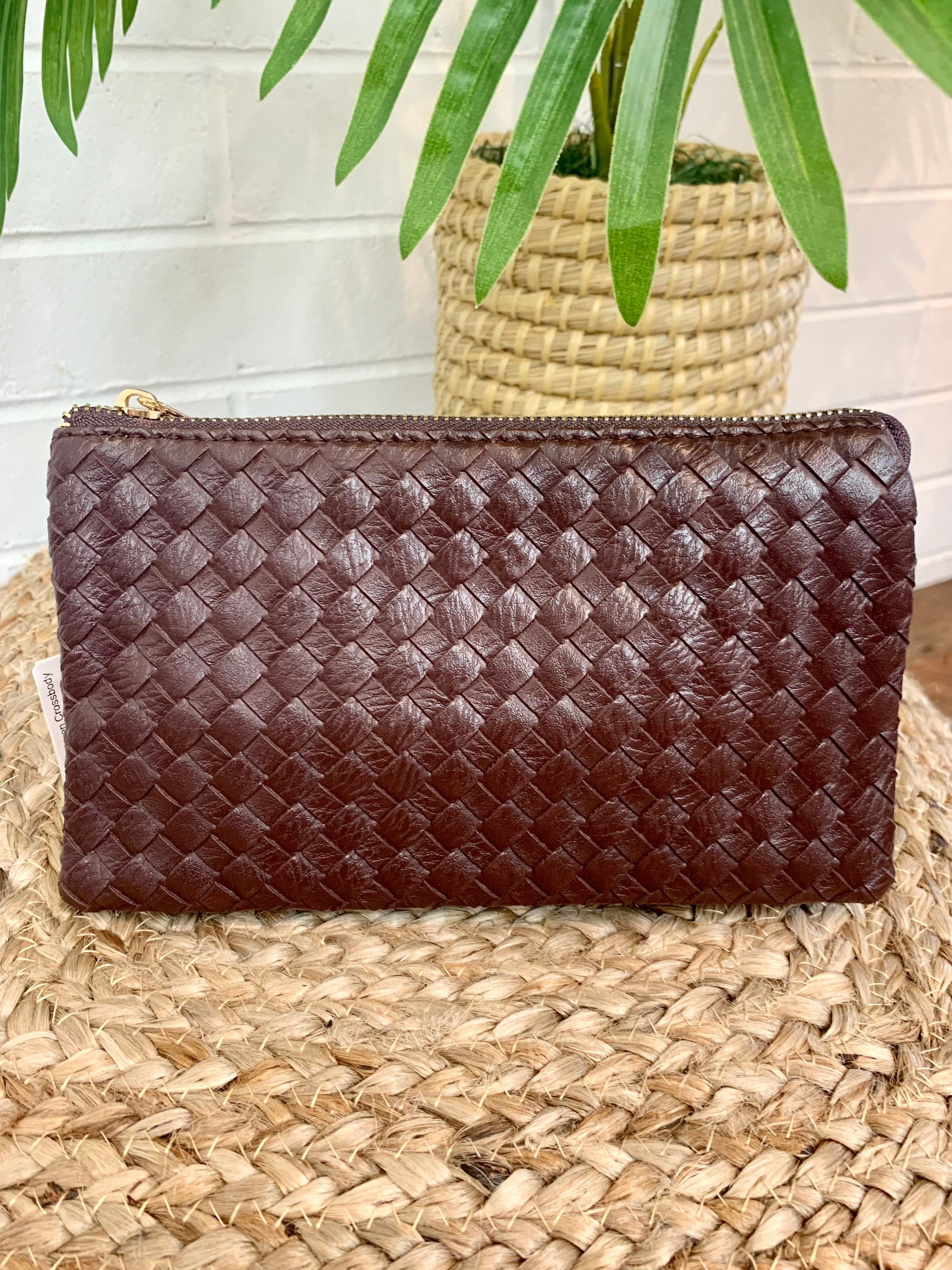 Coffee Voyager Woven Crossbody