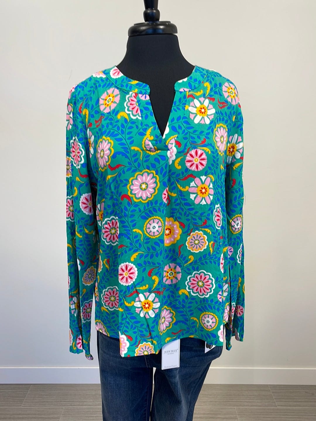 Easy Green Floral Print Blouse