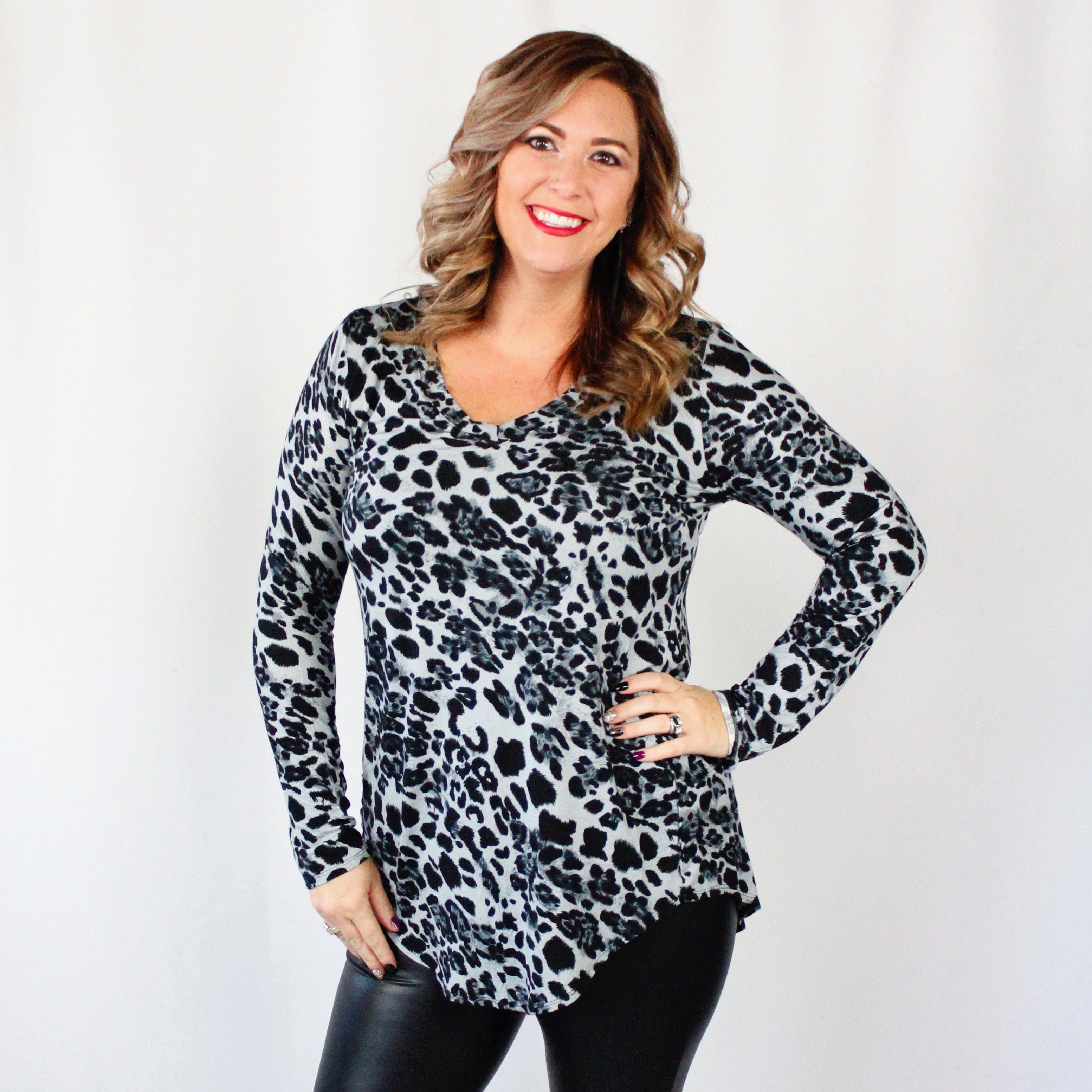 Leopard Print Long Sleeve Top