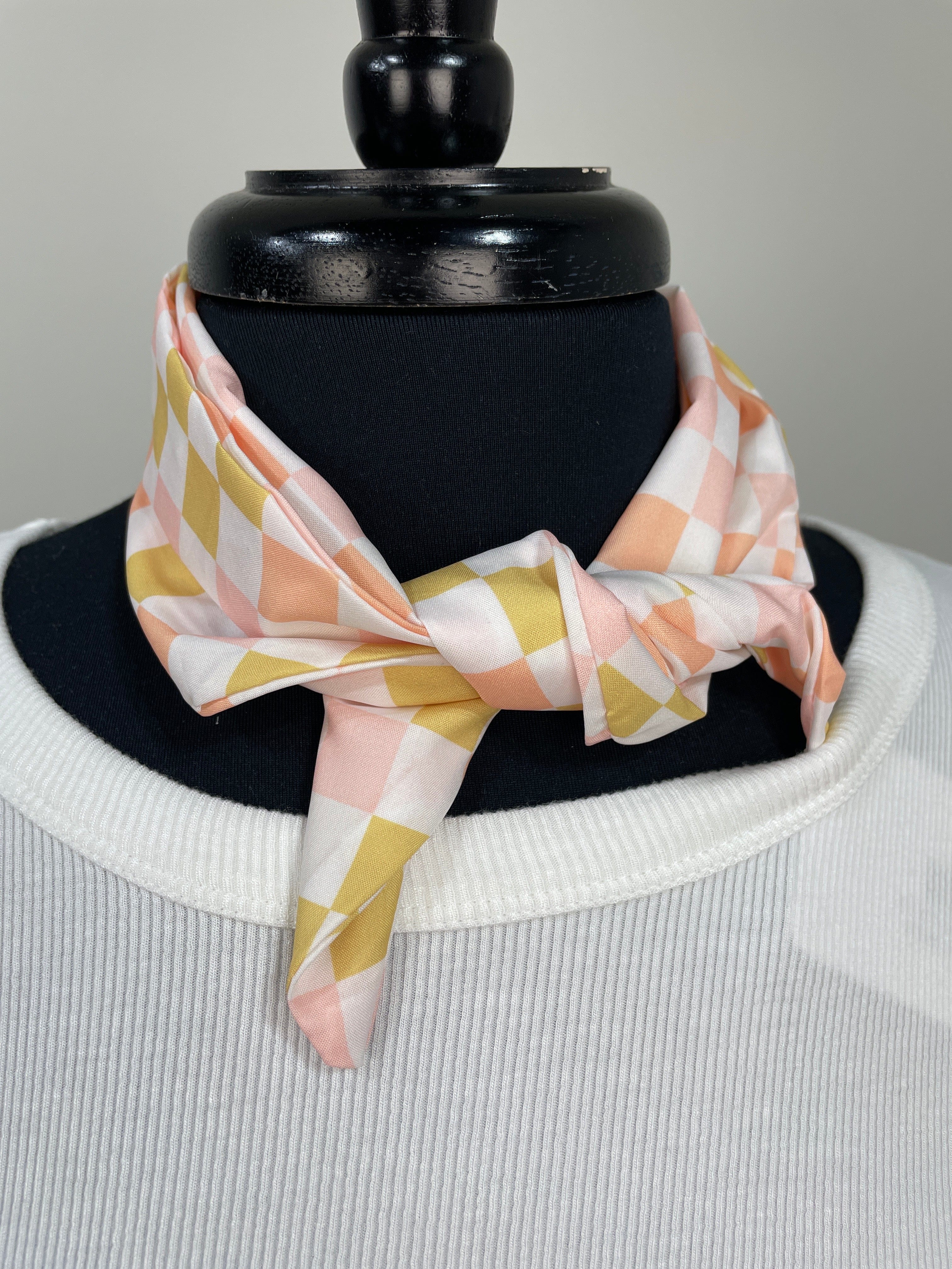 Check Peach Scarf