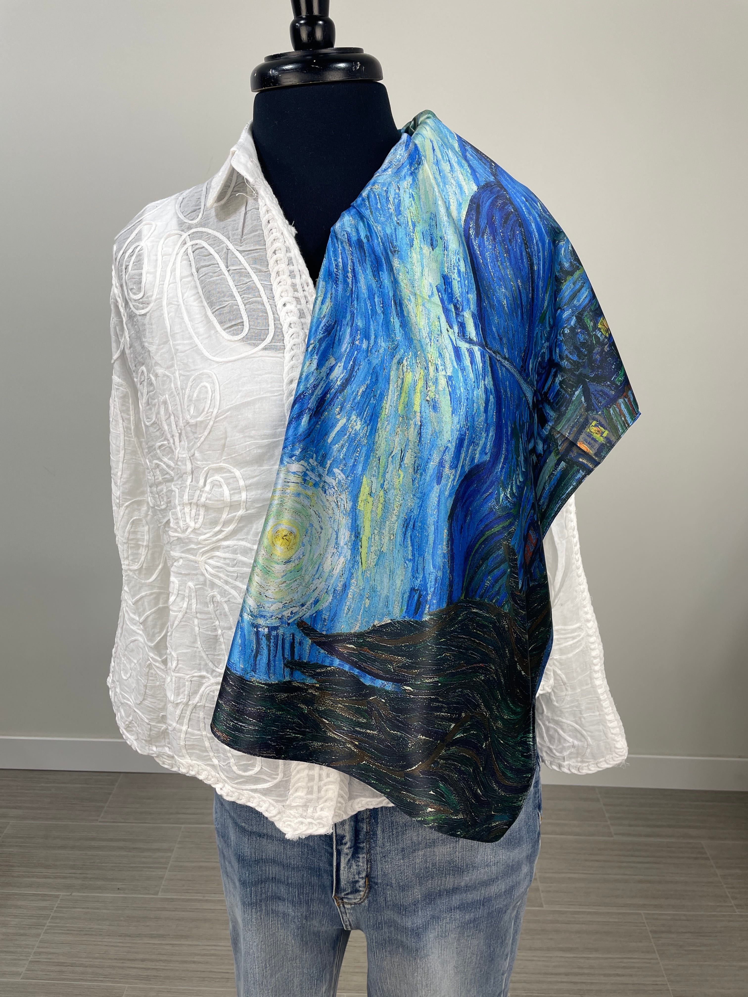 Black Starry Night Square Scarf