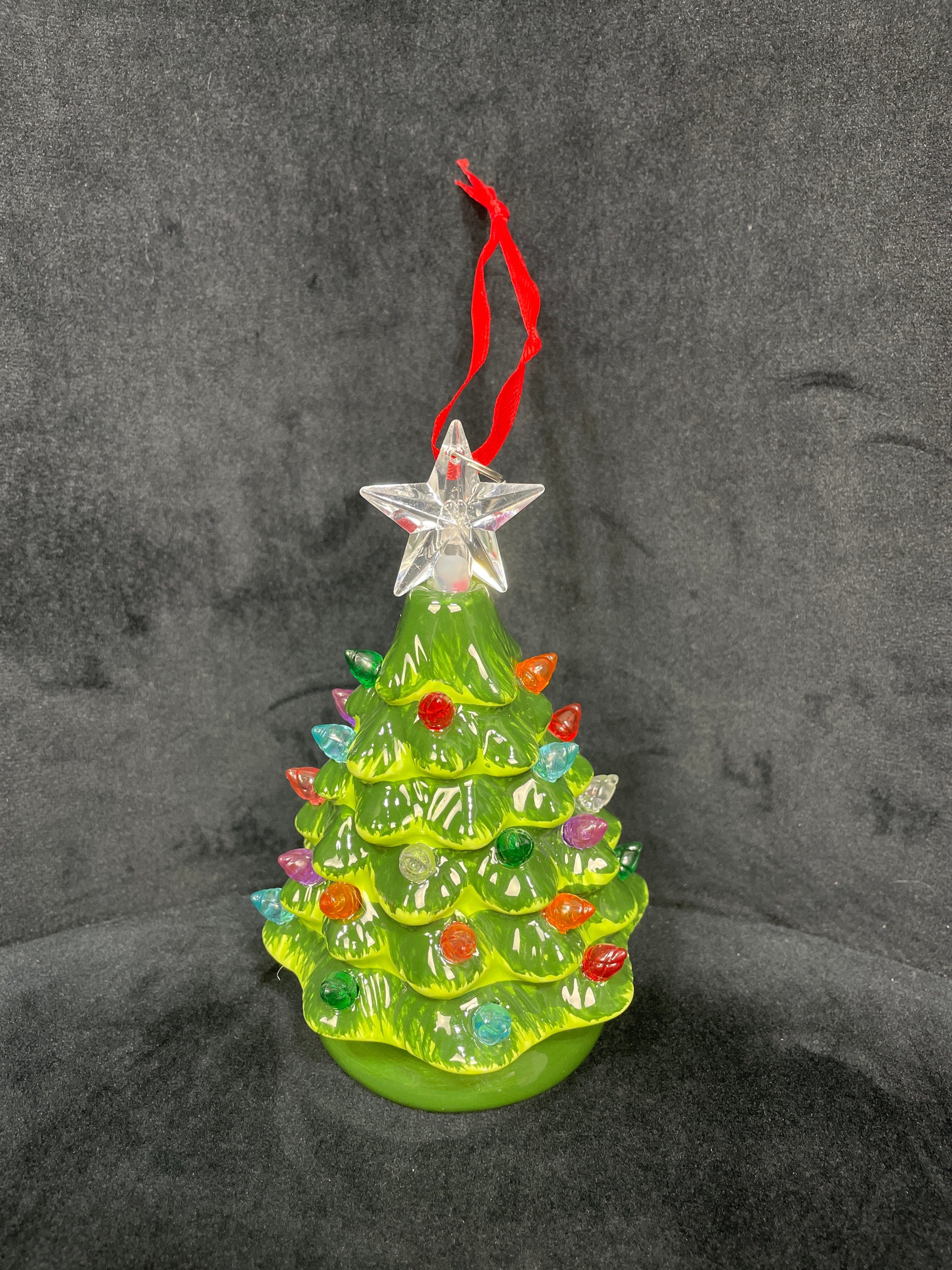 5.25" Ceramic Green Tree Ornament