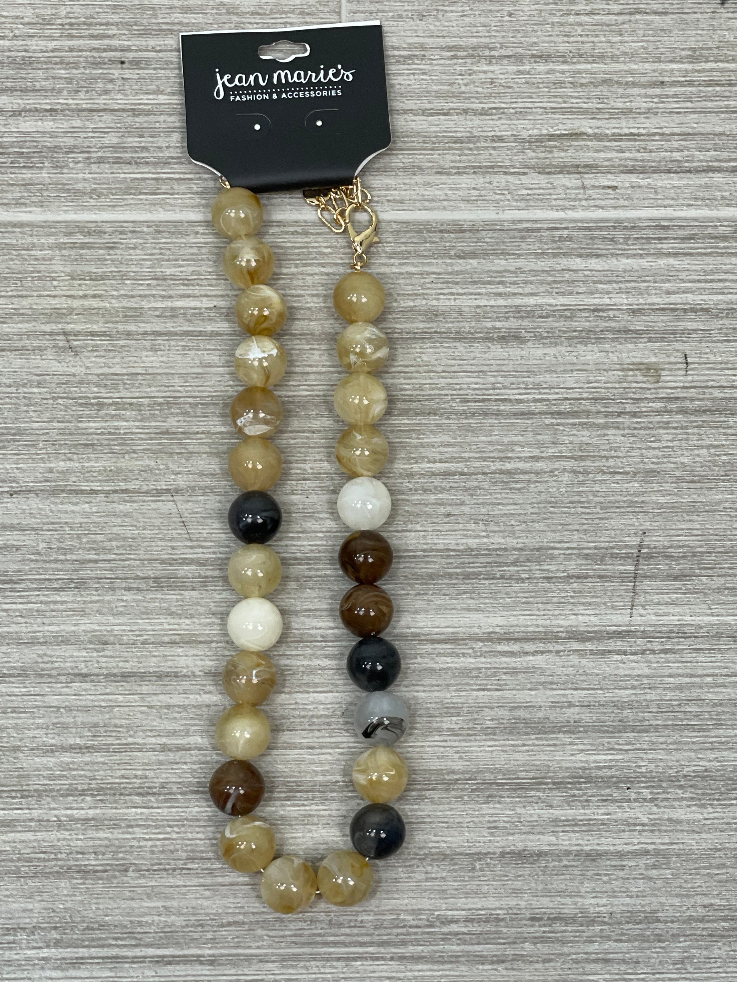 Natural Multi Acrylic Ball Bead Necklace