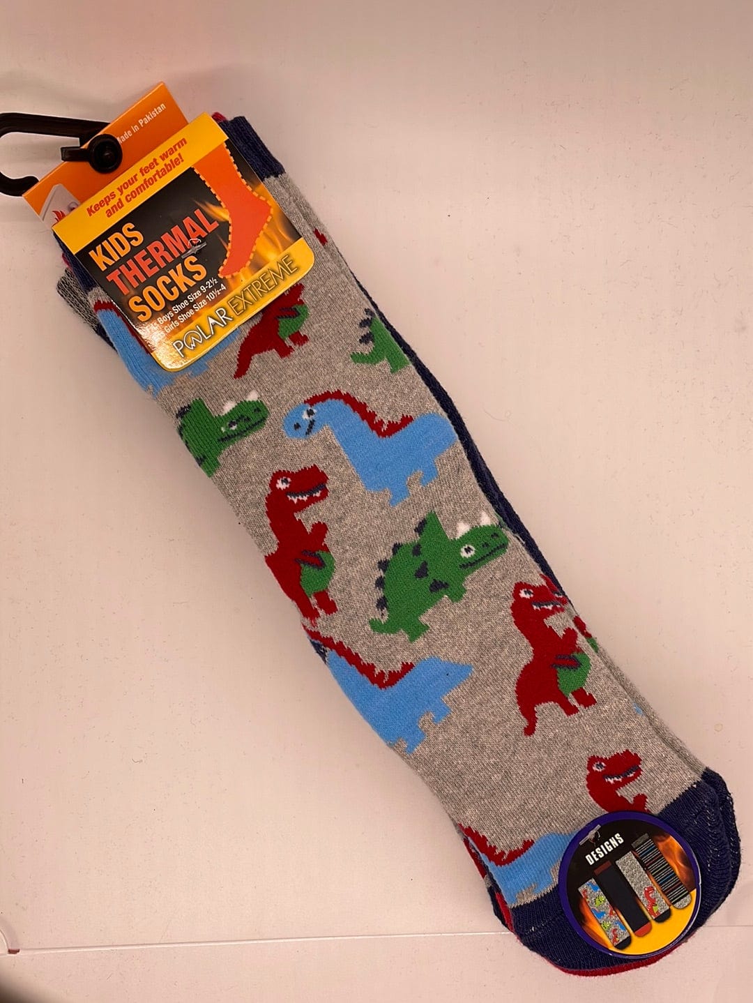 PE Blue Printed 4pk Kids Thermal Socks 9-2 1/2